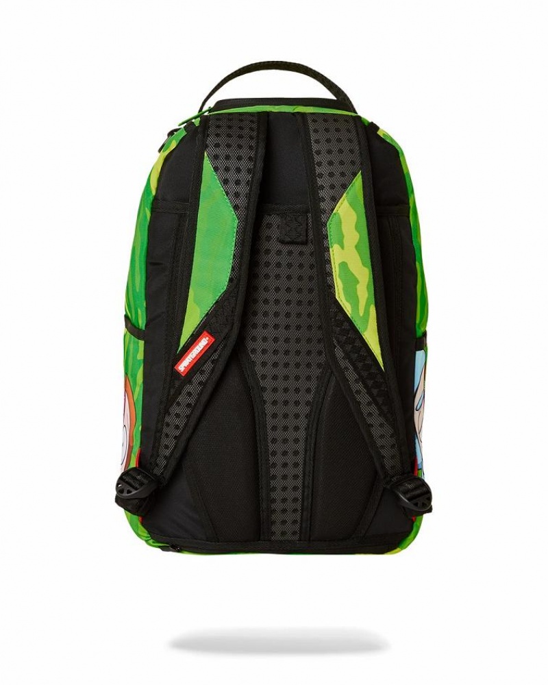 Green Men's Sprayground Rick & Morty Backpacks | AVGD41935