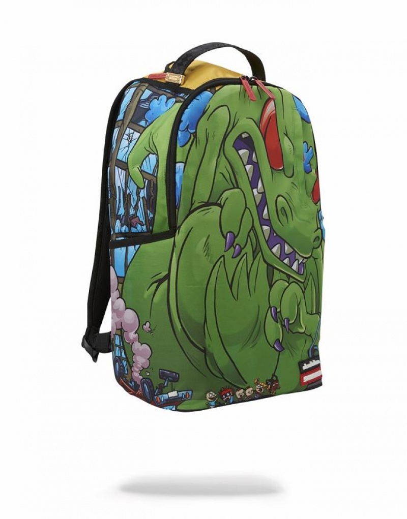 Green Men's Sprayground Rugrats Backpacks | ALEO27481