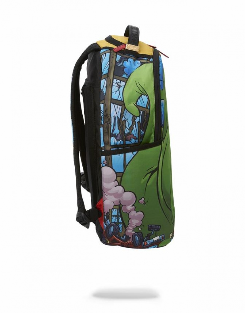 Green Men's Sprayground Rugrats Backpacks | ALEO27481