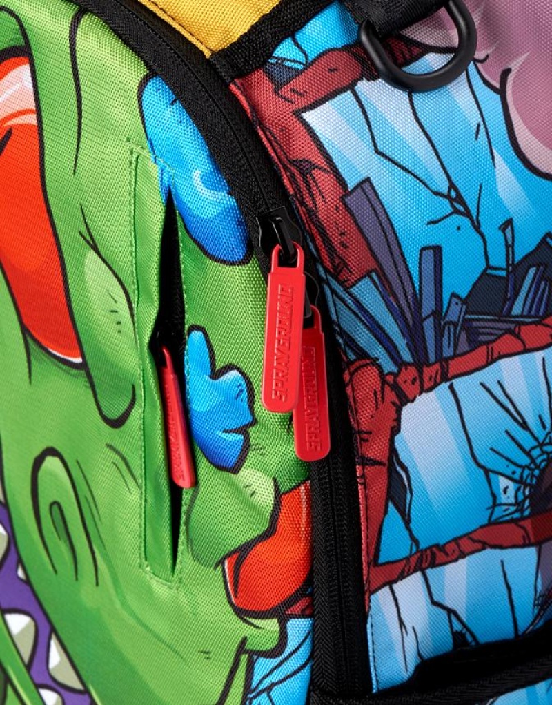 Green Men's Sprayground Rugrats Backpacks | ALEO27481