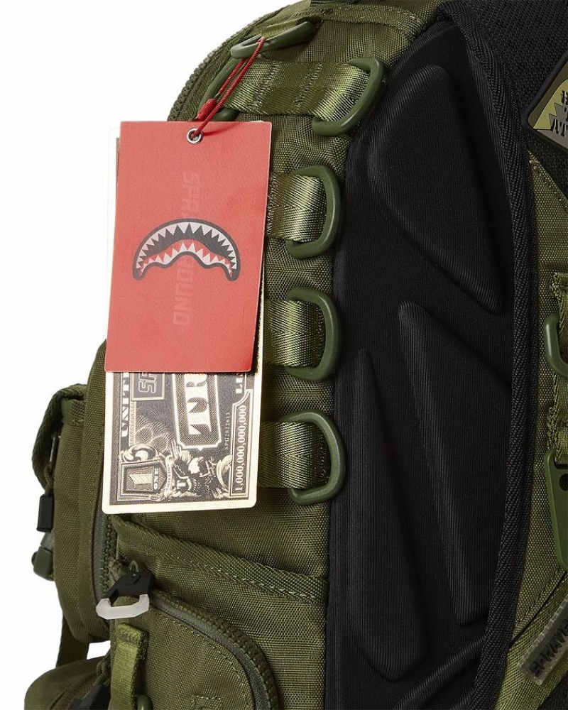 Green Men's Sprayground Special Ops Full Throttle Backpacks | TQCF89462