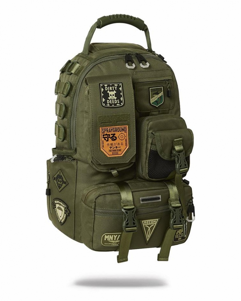 Green Men's Sprayground Special Ops Full Throttle Backpacks | TQCF89462