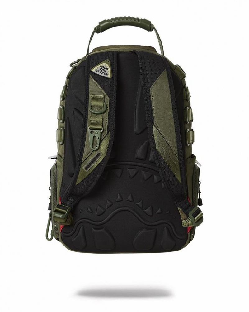 Green Men's Sprayground Special Ops Full Throttle Backpacks | TQCF89462