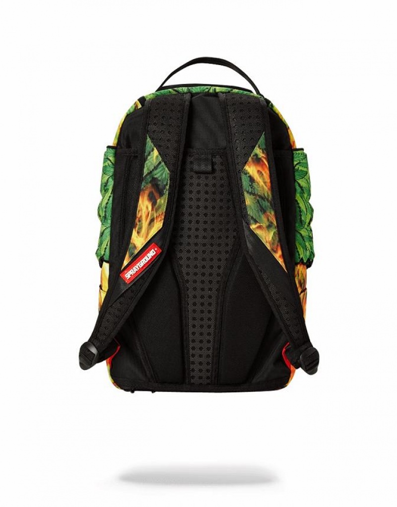 Green Men's Sprayground Wings Of Paradise Backpacks | LHRD67240