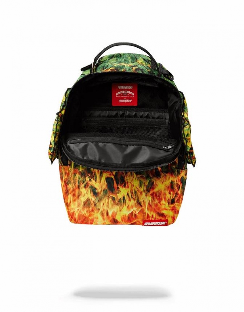 Green Men's Sprayground Wings Of Paradise Backpacks | LHRD67240