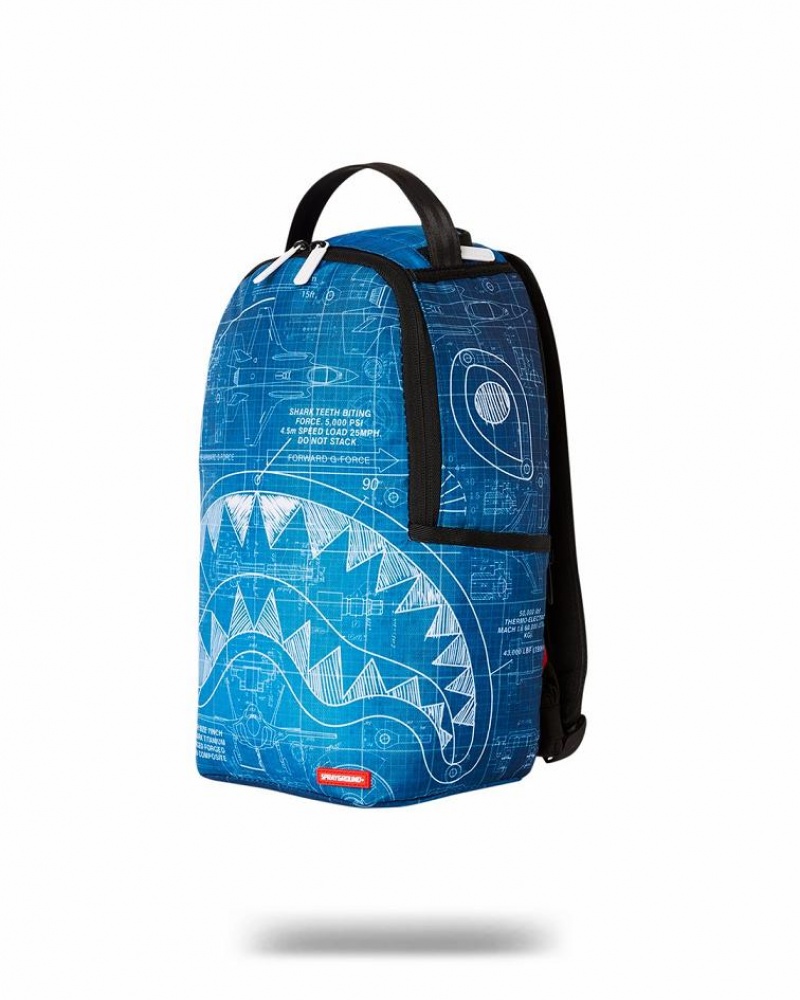 Green Women's Sprayground Schematics Shark Mini Backpacks | FHSD17635