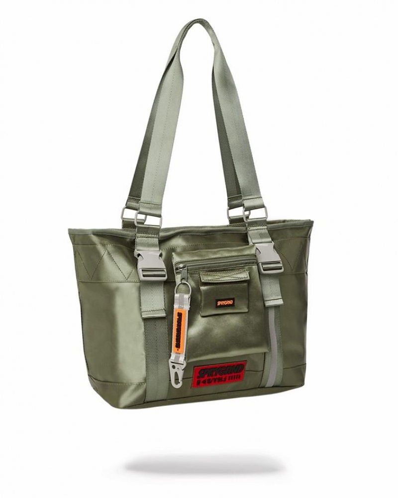 Green Women's Sprayground Special Ops Tote Bags | MPED38427