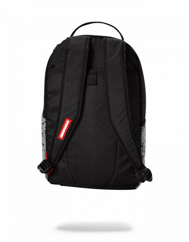 Grey Men's Sprayground Angled Reflective Shark Backpacks | RKJT18640