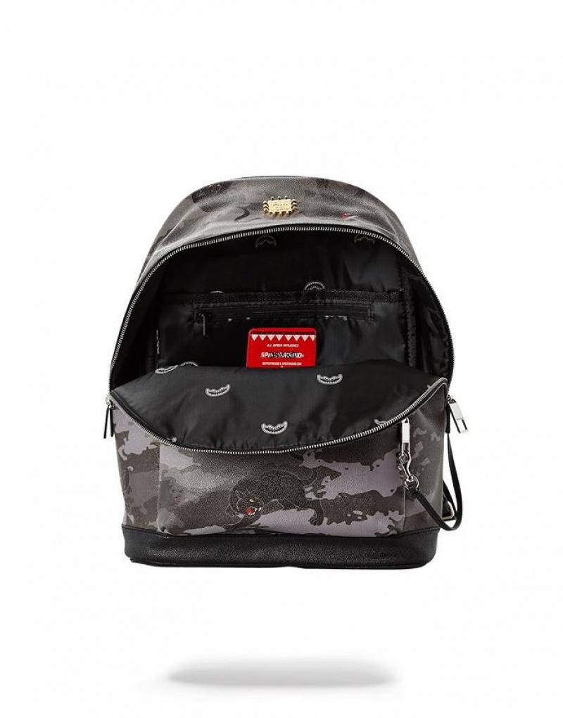 Grey Men's Sprayground Panthera Backpacks | NGTF85746