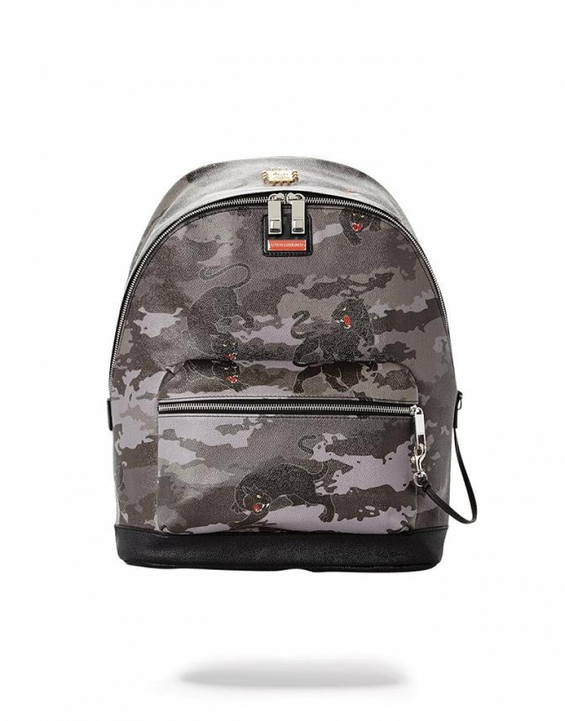 Grey Men\'s Sprayground Panthera Backpacks | NGTF85746