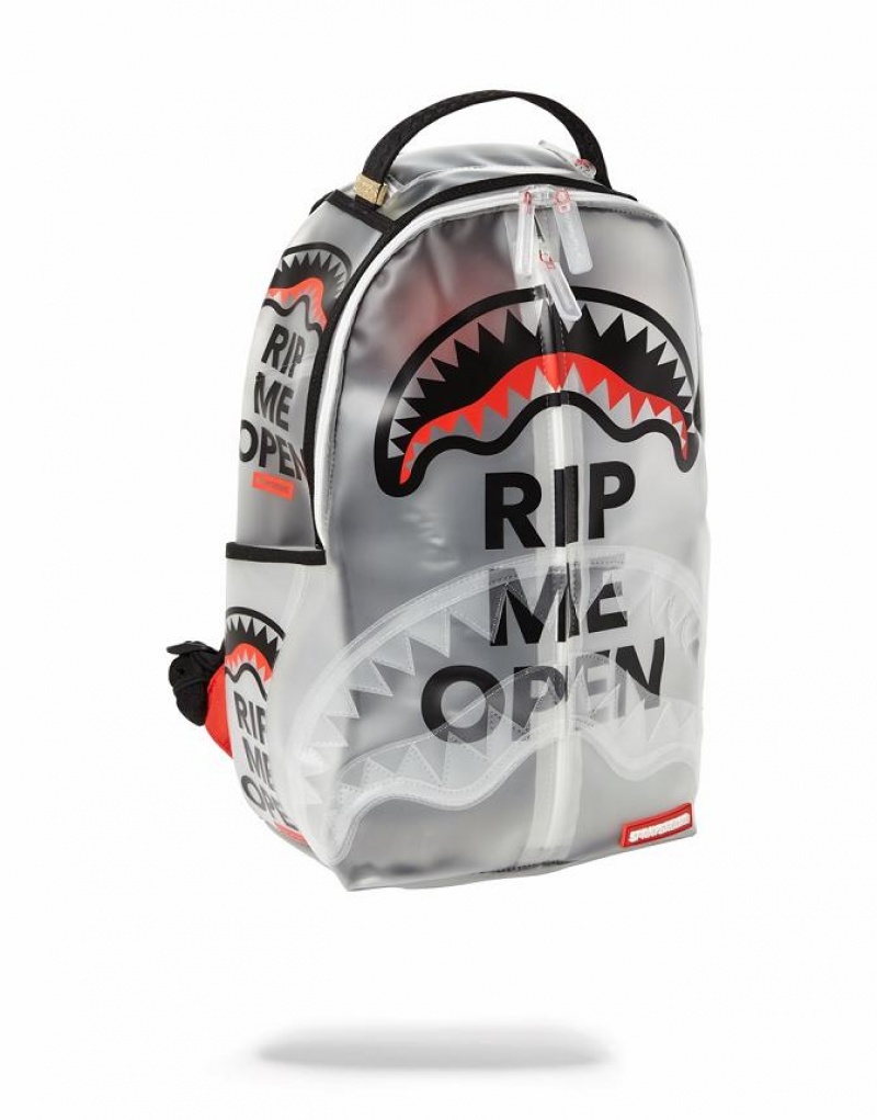 Grey Men's Sprayground Rip Me Open Backpacks | FMNX10594