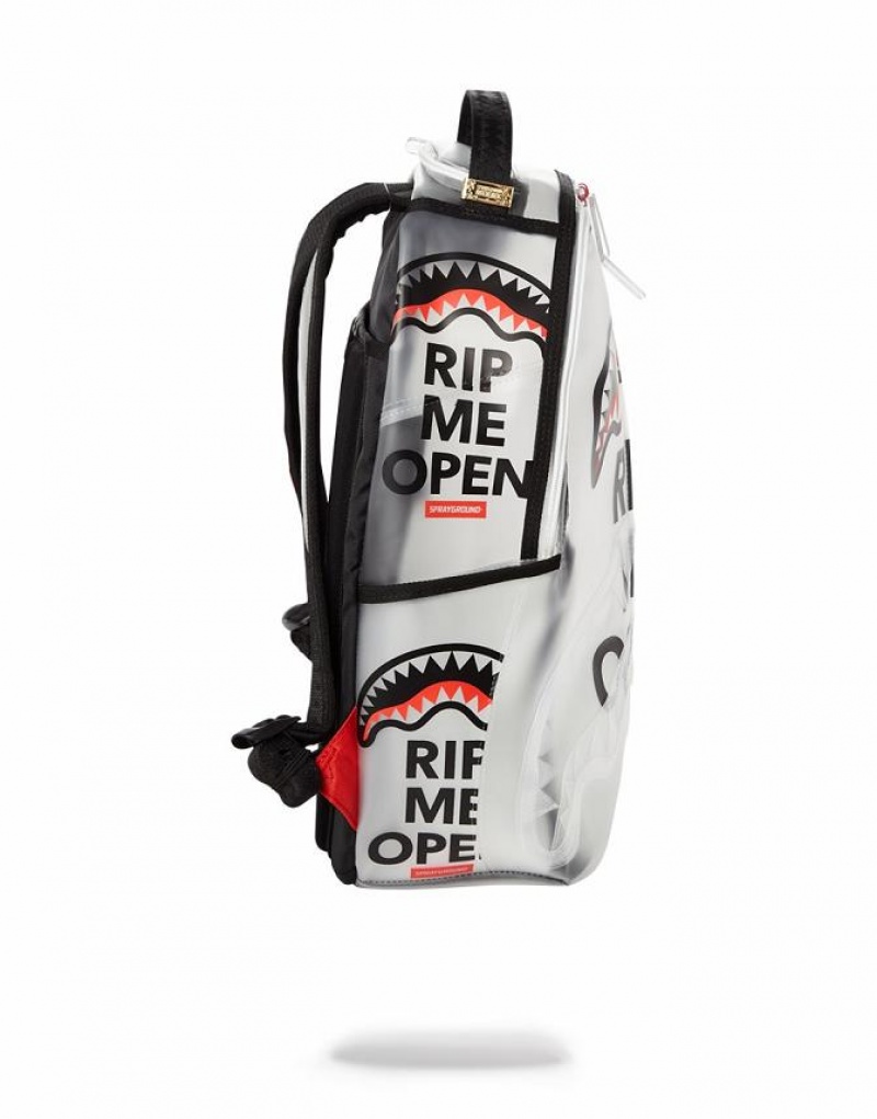 Grey Men's Sprayground Rip Me Open Backpacks | FMNX10594