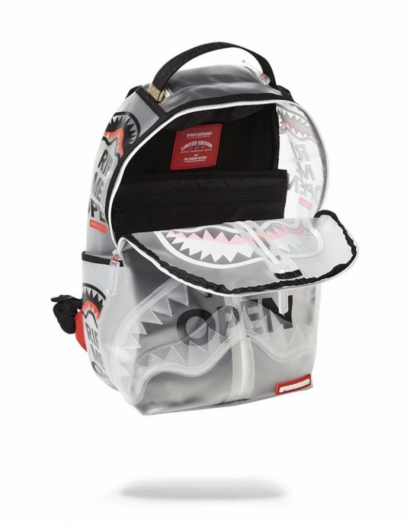 Grey Men's Sprayground Rip Me Open Backpacks | FMNX10594