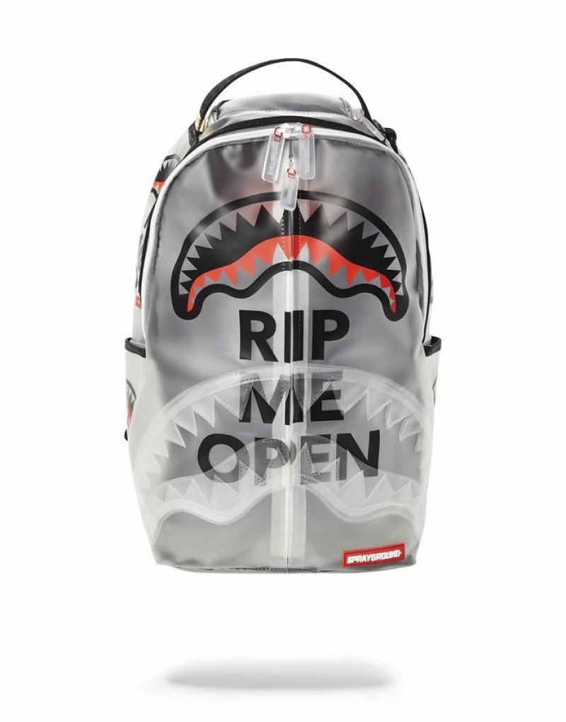 Grey Men\'s Sprayground Rip Me Open Backpacks | FMNX10594