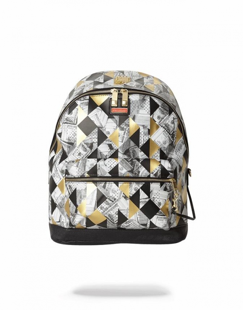 Multicolor Men\'s Sprayground 6-strap Fractal Money Backpacks | KYRC05724