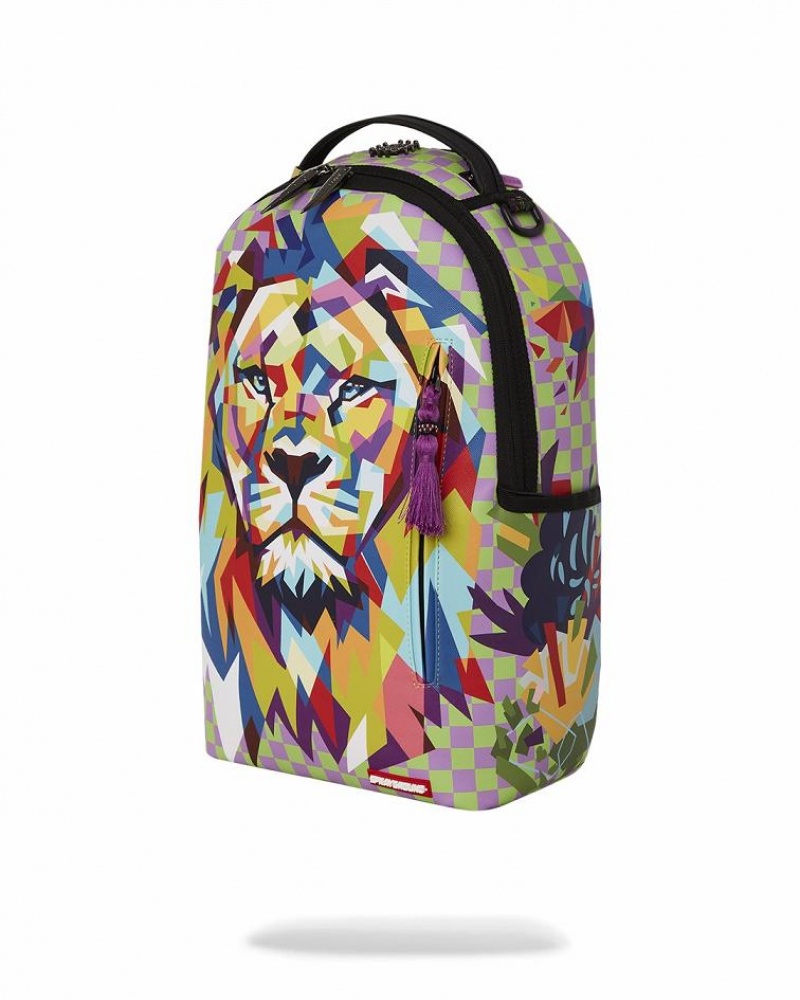 Multicolor Men's Sprayground A.I.8 African Intelligence Backpacks | HWYF92143