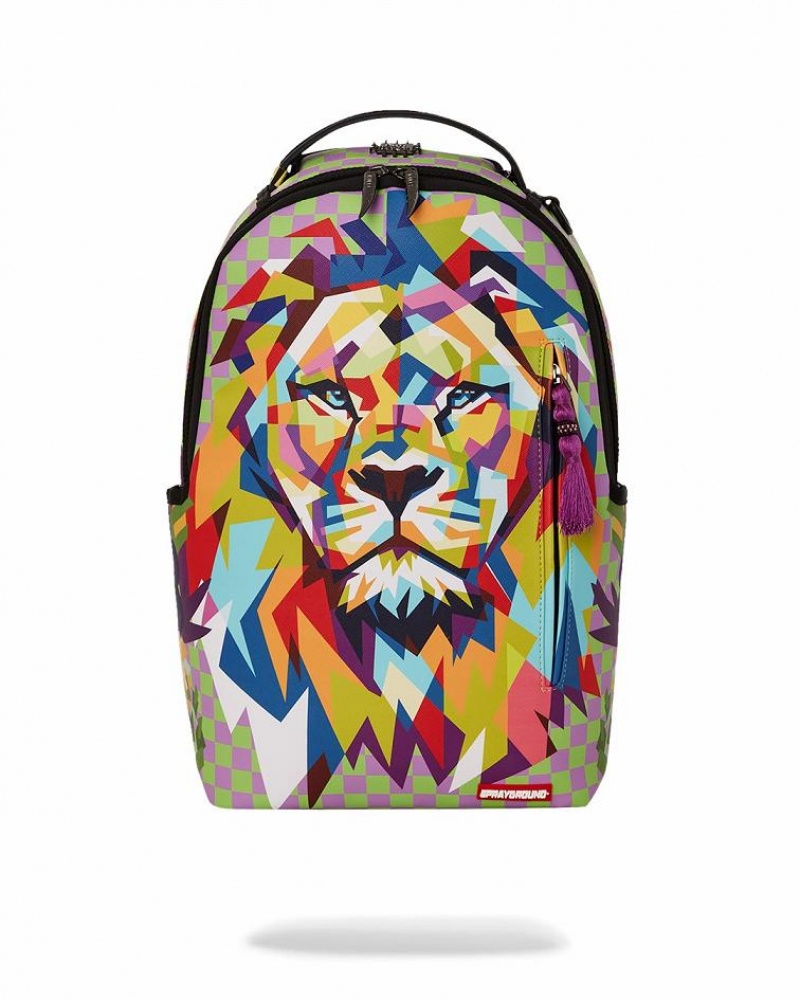 Multicolor Men\'s Sprayground A.I.8 African Intelligence Backpacks | HWYF92143