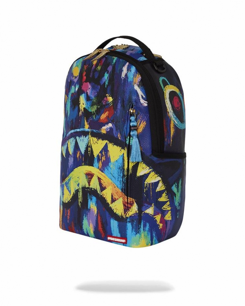 Multicolor Men's Sprayground A.I.8 African Intelligence Backpacks | QCNB09378