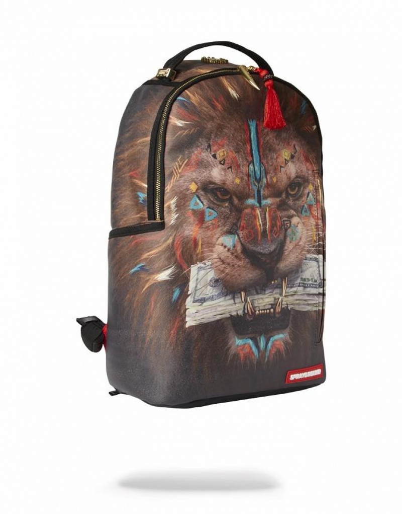 Multicolor Men's Sprayground Ai Ceo Lion Backpacks | KXJG65280