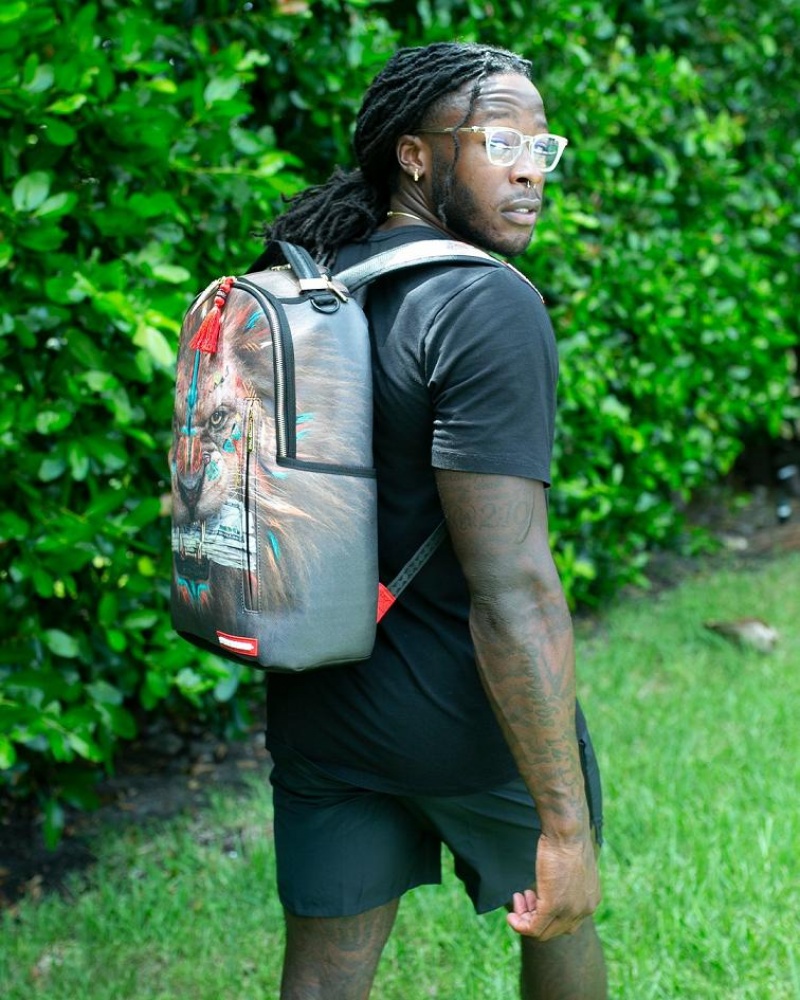 Multicolor Men's Sprayground Ai Ceo Lion Backpacks | KXJG65280