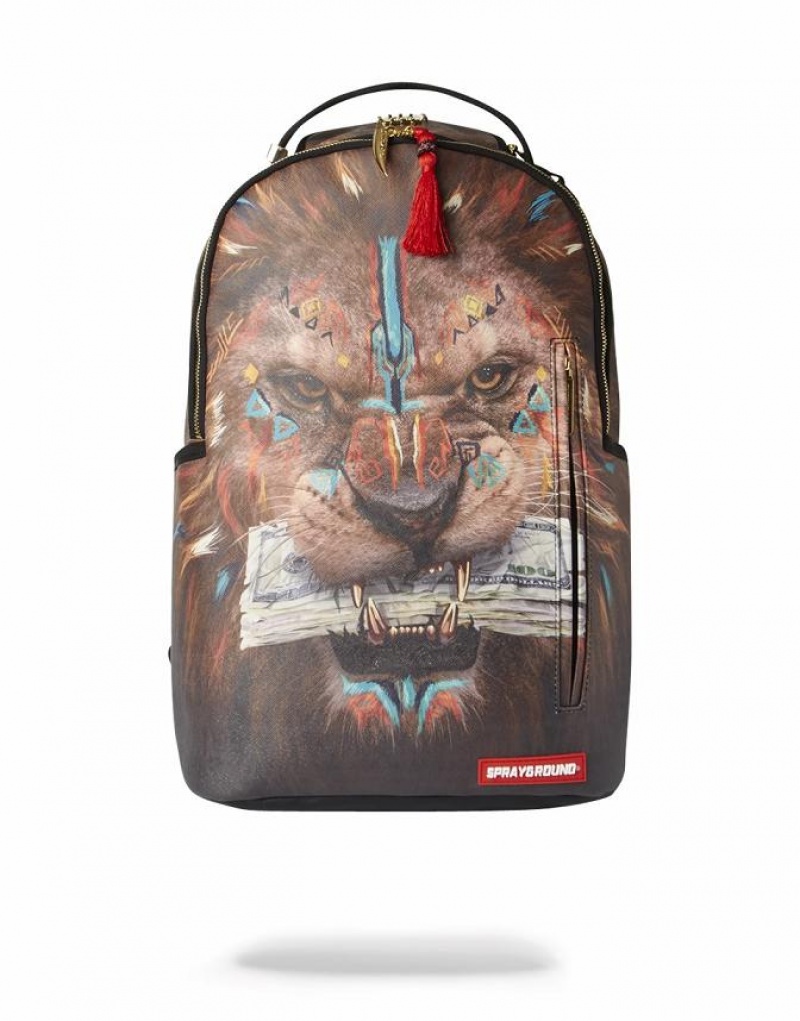 Multicolor Men\'s Sprayground Ai Ceo Lion Backpacks | KXJG65280