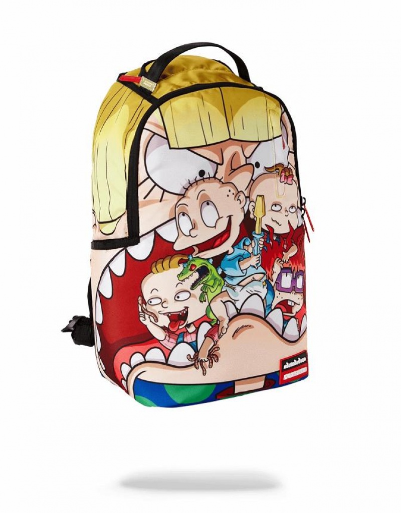 Multicolor Men's Sprayground Angelica Shark Backpacks | OJLU50298