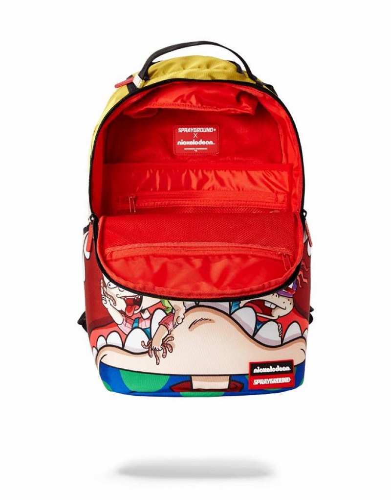 Multicolor Men's Sprayground Angelica Shark Backpacks | OJLU50298