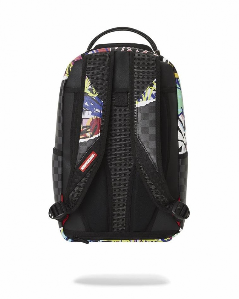 Multicolor Men's Sprayground Artistic Pursuit Backpacks | JVBH15946