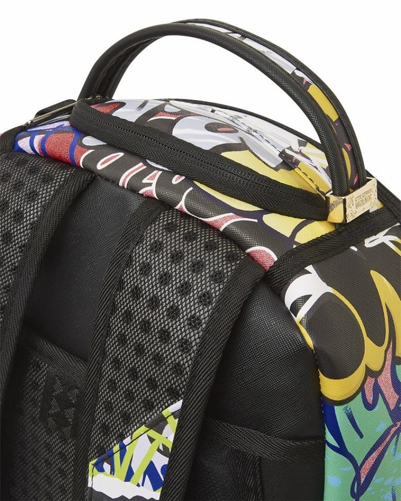 Multicolor Men's Sprayground Artistic Pursuit Backpacks | JVBH15946