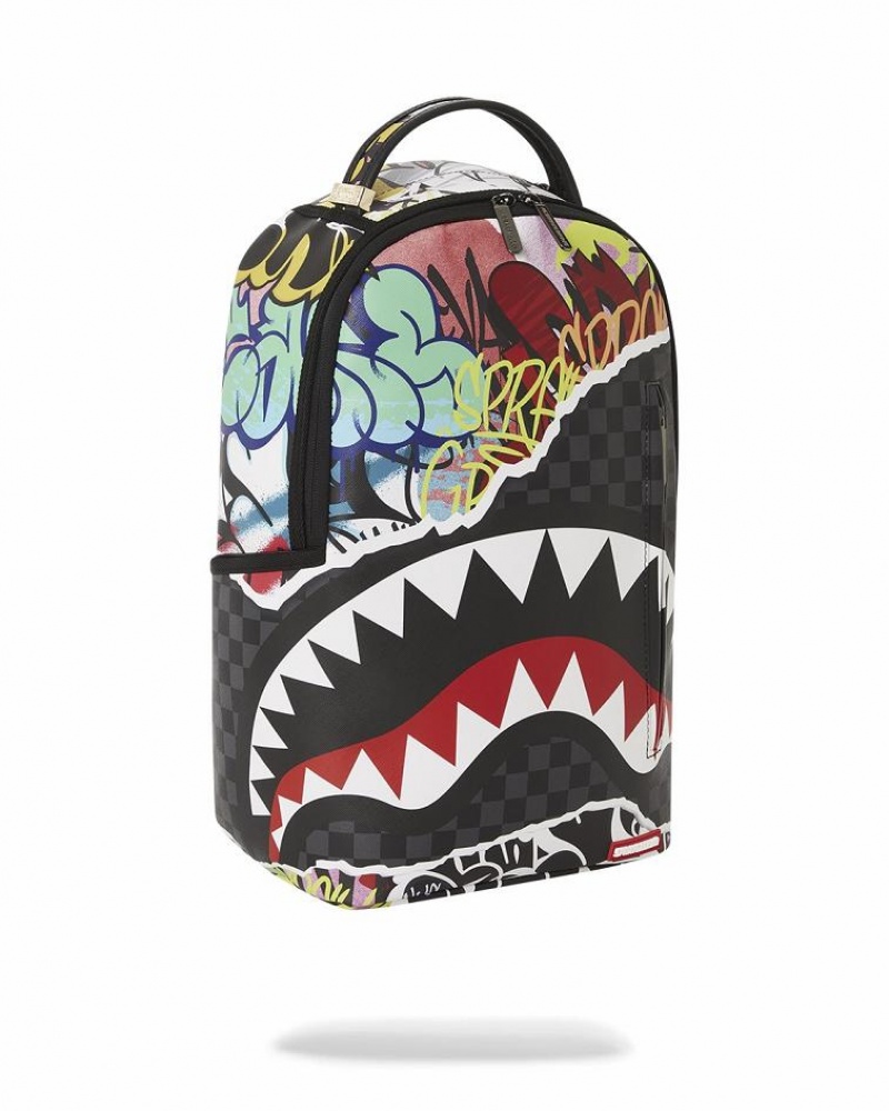 Multicolor Men's Sprayground Artistic Pursuit Backpacks | JVBH15946