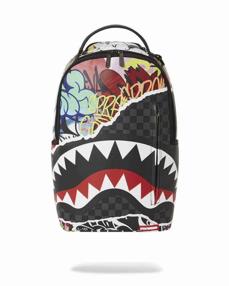 Multicolor Men\'s Sprayground Artistic Pursuit Backpacks | JVBH15946