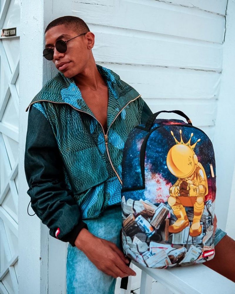 Multicolor Men's Sprayground Astromoney Backpacks | HGOK07419