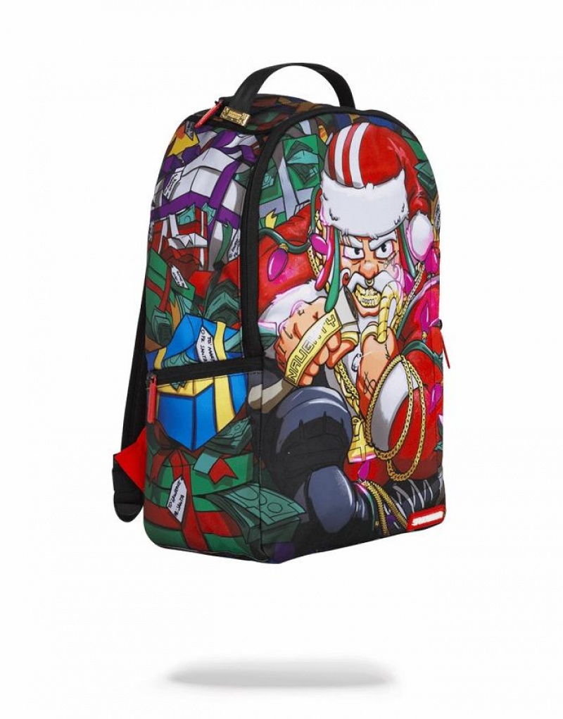 Multicolor Men's Sprayground Bad Santa Backpacks | DOXU65429