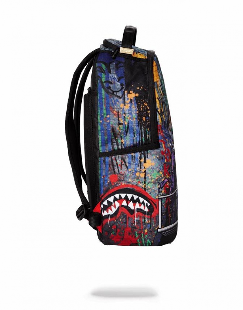 Multicolor Men's Sprayground Batman Mural By Joker Backpacks | UJHB45896