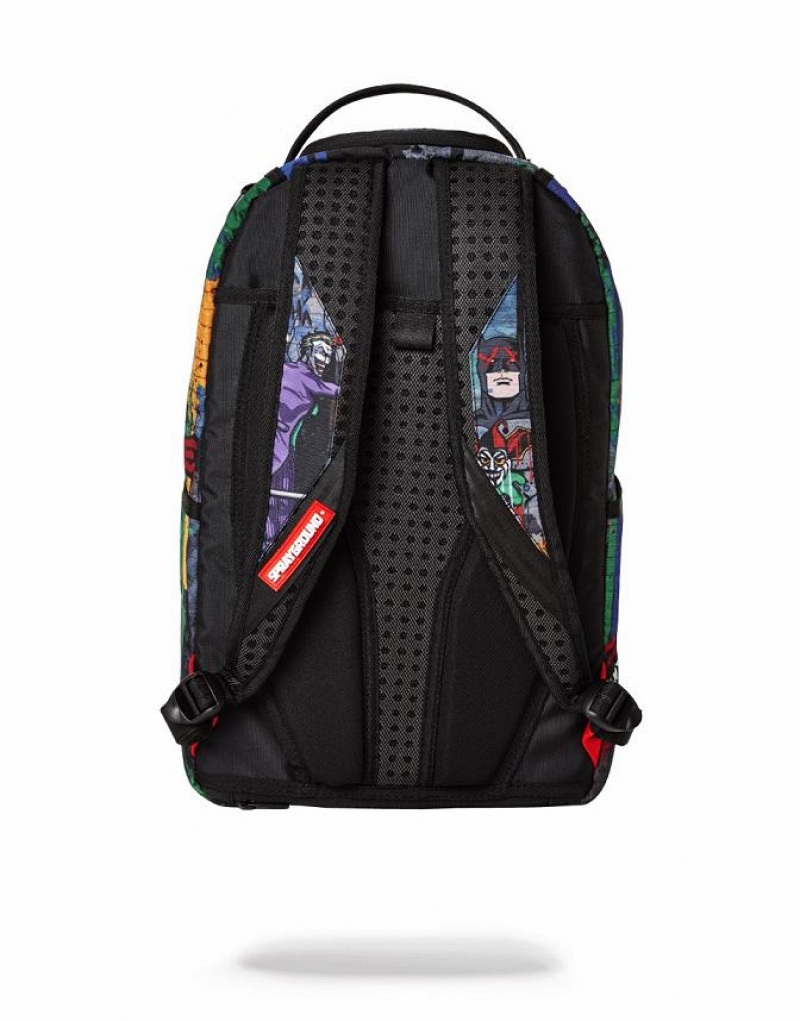 Multicolor Men's Sprayground Batman Mural By Joker Backpacks | UJHB45896