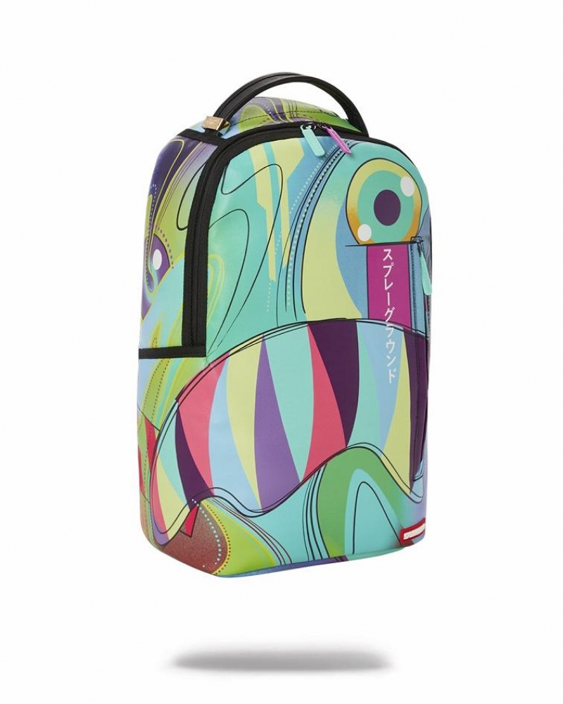 Multicolor Men's Sprayground Beautiful Nightmare Backpacks | KWOY86974