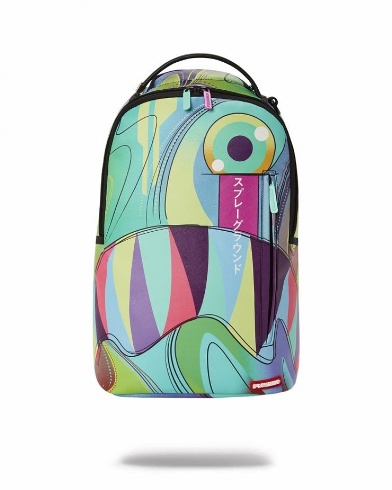 Multicolor Men\'s Sprayground Beautiful Nightmare Backpacks | KWOY86974