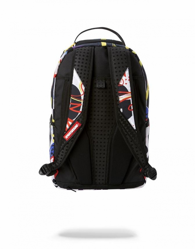 Multicolor Men's Sprayground Beware Of The Dog Backpacks | LEMA20531