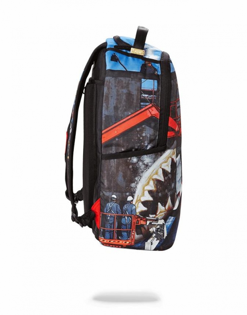 Multicolor Men's Sprayground Billboard Shark Backpacks | PWBO50692