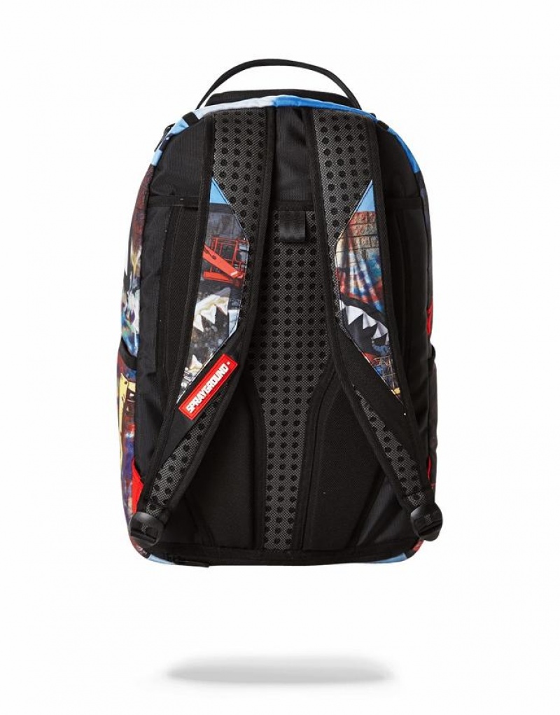 Multicolor Men's Sprayground Billboard Shark Backpacks | PWBO50692