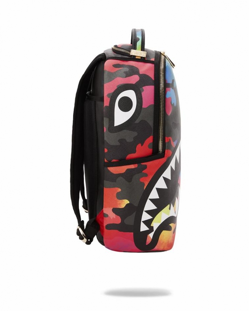 Multicolor Men's Sprayground Camoburst Backpacks | IKXW53908