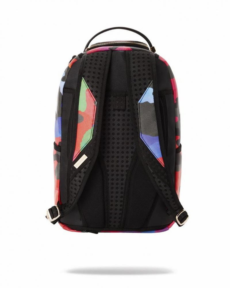 Multicolor Men's Sprayground Camoburst Backpacks | IKXW53908