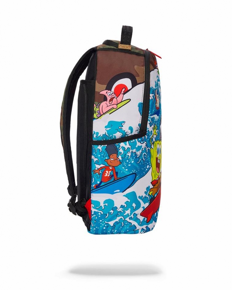 Multicolor Men's Sprayground Camokawa 90s Surfers Backpacks | RPVS24576