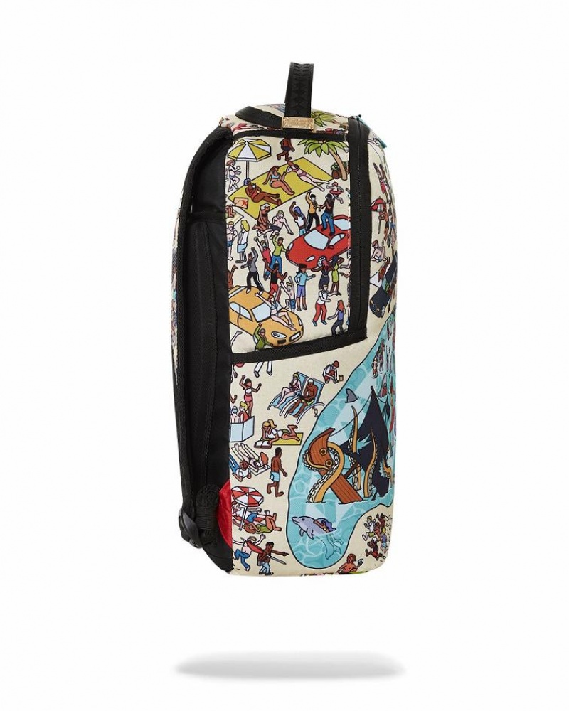 Multicolor Men's Sprayground Chaos County Backpacks | ZJUA06357