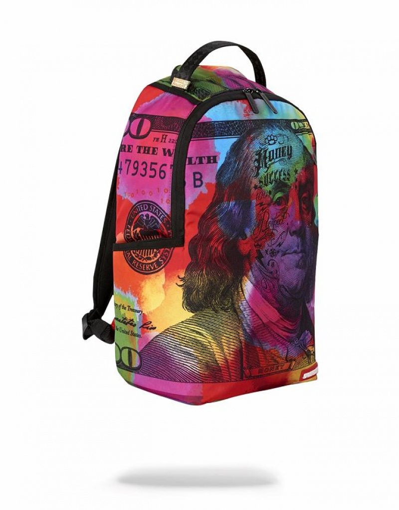 Multicolor Men's Sprayground Color Waves Backpacks | LDPW60718