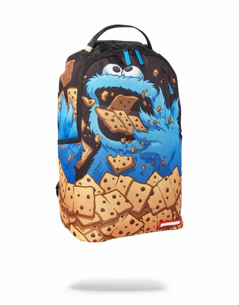 Multicolor Men's Sprayground Cookie Monster Backpacks | PZBD60473