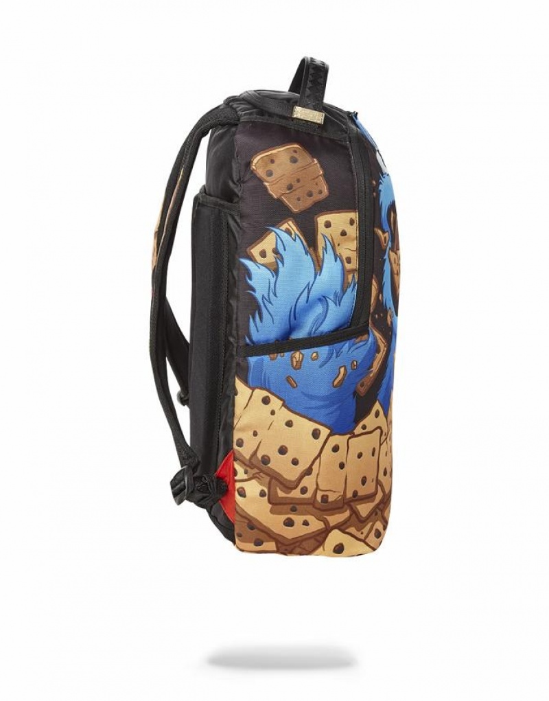 Multicolor Men's Sprayground Cookie Monster Backpacks | PZBD60473