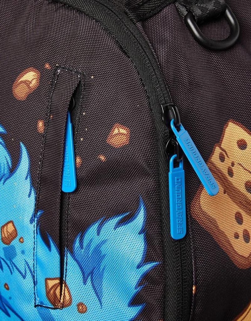 Multicolor Men's Sprayground Cookie Monster Backpacks | PZBD60473