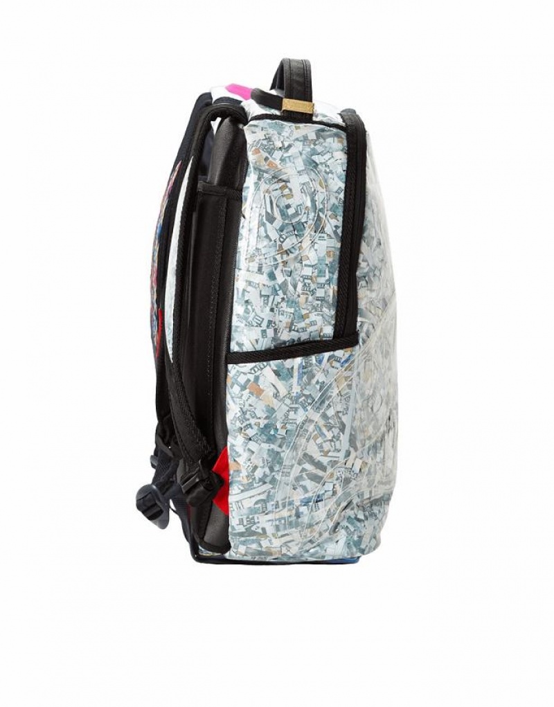 Multicolor Men's Sprayground Counterfeit Backpacks | DTIY47683