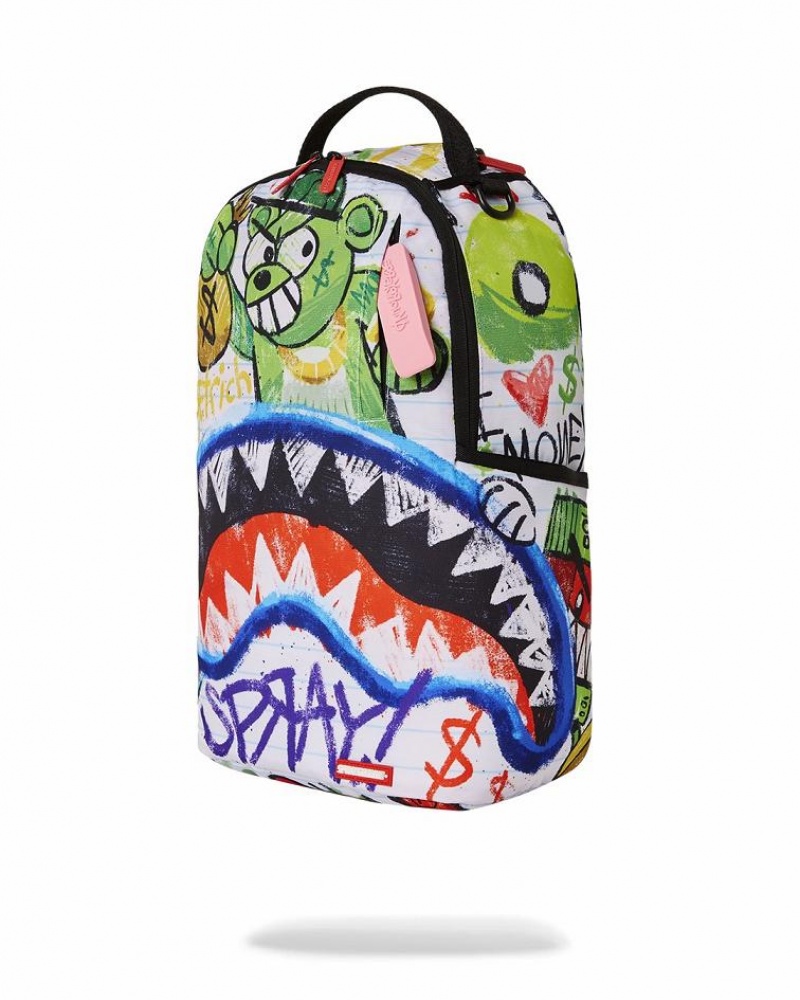 Multicolor Men's Sprayground Crunch Time Backpacks | YLIO02137